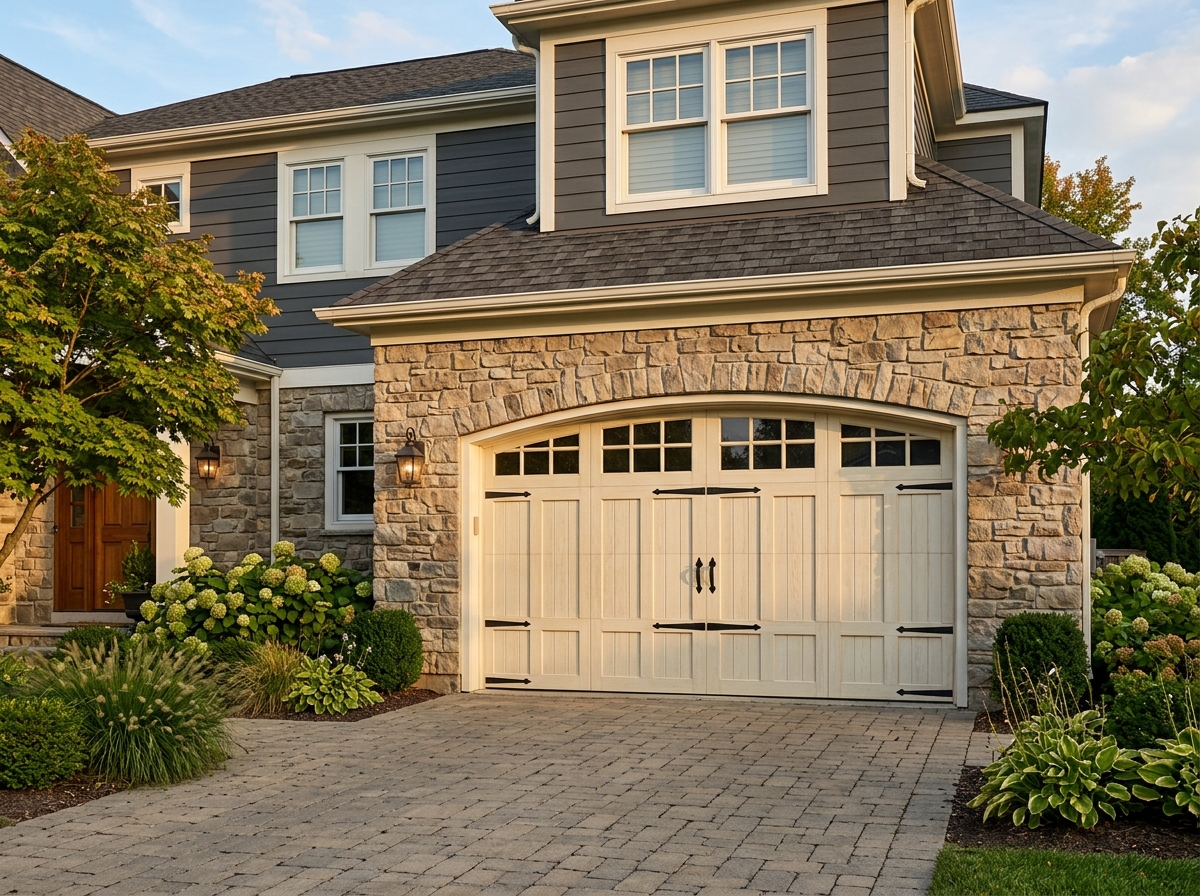 Insulated Garaga carriage-style garage door installed on an Ottawa home by HUSH